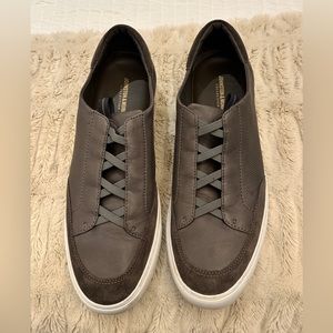Johnston & Murphy Mens Size 13 Anson Leather Sneakers Gray Suede Like New
